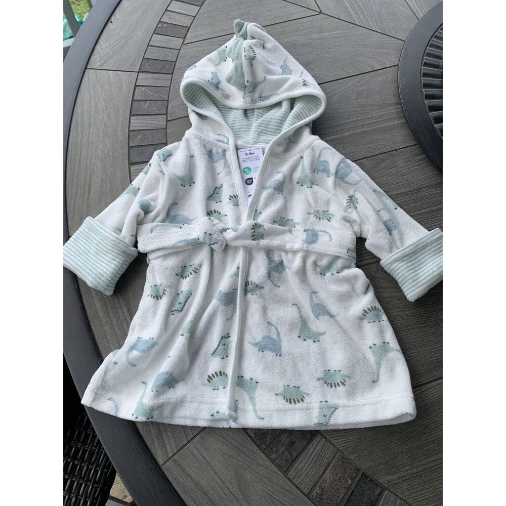 New Carter's Baby Dinosaur Hooded Robe Size 0-9 Months